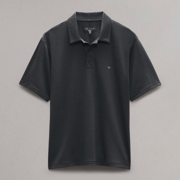 Mens Rag & Bone Pima Cotton SS Polo Shirt Large - Picture 8 of 9
